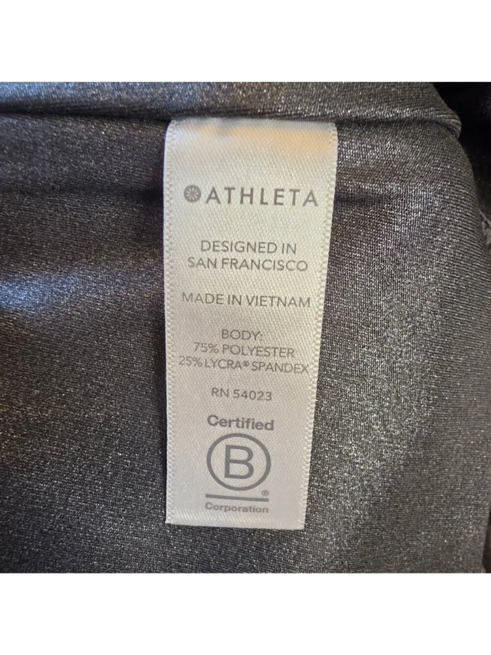 Athleta Elation Ultra High Rise Shine Tight Leggings Charcoal Gray Yoga Sz S